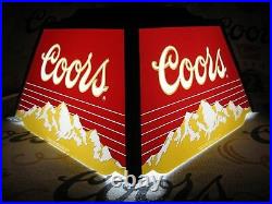 New Vtg 1985 Coors Beer Mountains Logo Poker Pool Table Light Bar Sign Hanging