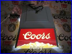 New Vtg 1985 Coors Beer Mountains Logo Poker Pool Table Light Bar Sign Hanging