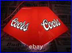 New Vtg 1988 Coors Beer Lava Red Logo Poker Pool Table Light Bar Sign Hanging A+