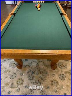 OLHAUSEN 7 1/2 Foot Pool Table with Accu Fast Rails Green Simonis 860 Felt