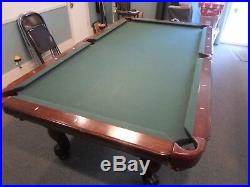 Olhausen 8 foot pool table. Cherry wood, Italian slate