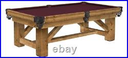 Olhausen Rustic Series 8ft pool table-Timber Ridge model with beautiful wine felt