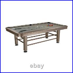 Outdoor 7FT Pool Table Beige Drop Pocket Slate Alternative Billiard Table