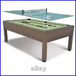 Outdoor Pool Table Billiards Tennis 7 Foot Combo Cloth Balls Game Room Dorm 84in