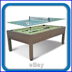 Outdoor Pool Table Billiards Tennis 7 Foot Combo Cloth Balls Game Room Dorm 84in