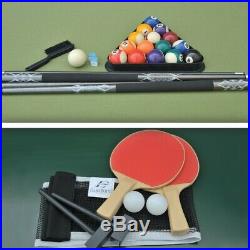 Outdoor Pool Table + Table Tennis Top Includes Billiard + Ping Pong Accessories
