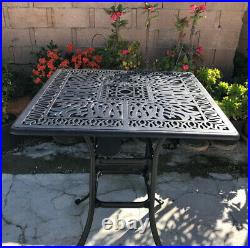 Outdoor bar square table 36 Elisabeth patio pool side cast aluminum furniture