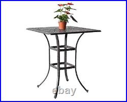 Outdoor bar square table 36 Elisabeth patio pool side cast aluminum furniture
