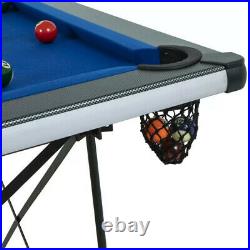 POOL TABLE 6' Portable Foldable Billiard Game Set Blue Accessories Included