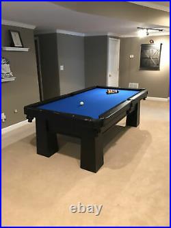 Plank & Hide Carnegie 8 ft Billiards Pool Table with Drawer Black FREE SHIPPING