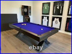 Plank & Hide & Co Vox Luxury 8' Pool Table Modern Design 3 Piece Slate