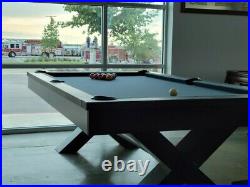 Plank & Hide & Co Vox Luxury 8' Pool Table Modern Design 3 Piece Slate