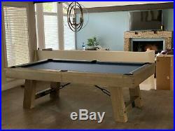 Plank & Hide Isaac 8 ft Billiards Pool Table Silvered Oak + FREE SHIPPING