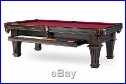 Plank & Hide Talbot 8 ft Billiards Pool Table with Drawer Cocoa