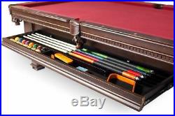 Plank & Hide Talbot 8 ft Billiards Pool Table with Drawer Cocoa