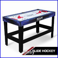 Pool Table 4-in-1 Combo 54 Inch Billiards Hockey Tennis Foosball Game Room