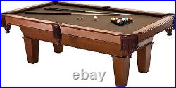Pool Table Billiard Pockets Oak Finish Bronze Colored Cloth Playing Surface