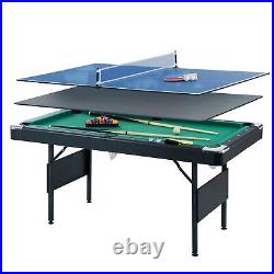 Pool Table Foldable Billiard Table, 3 in 1 Multifunctional Portable Pool Table