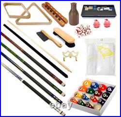 Pool Table Premium Billiard Accessory Kit Pool Cue Sticks Bridge Ball Sets