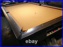 Pool Table Vintage 8.5 ft 1980s one piece slate National Shuffleboard & Billiard