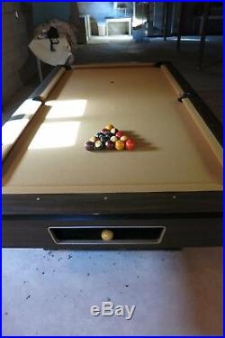 Pool Table Vintage 8 ft gold felt Early 70s one piece slate