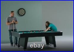 Pool Table w Dartboard plus Billiard Balls + Cues Sticks + Rack + Chalk + Darts