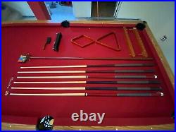 Pool Table with lamp cues ball brush