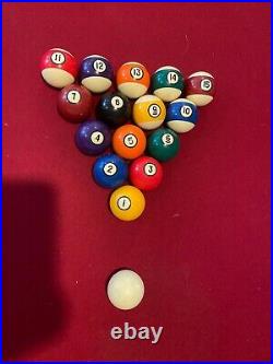 Pool Table with lamp cues ball brush