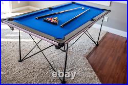 Portable Foldable Pool Table Billiard Game Set 6' Cues Rack Accessories Included