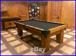 Ranch 8' size Hand-Crafted Rustic Log Pool Table Billiard for Log Home / Cabin