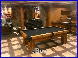Ranch 8' size Hand-Crafted Rustic Log Pool Table Billiard for Log Home / Cabin