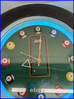 Rare Pepsi Cola Lighted Pool Table Billiards Clock Works