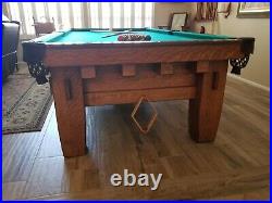 Rare, handcrafted billiards/pool table, 1905 Monarch 9' x 5'