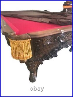 Renaissance Custom Charles Porter Hand-Carved Mahogany Pool Table made in USA