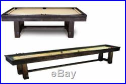 Reno Package 8' Pool Table & 12' Shuffleboard with Rustic Finish and FREE SHIPPING