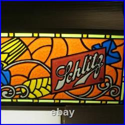 Schlitz Beer Hanging Light Faux Stained Glass Pool Table Style 4ft Damaged