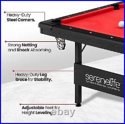 SereneLife 76'' Portable and Foldable Pool Table with Accessory Kit