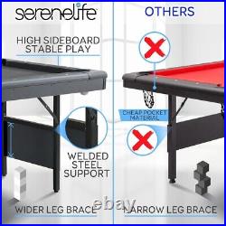 SereneLife 76'' Portable and Foldable Pool Table with Accessory Kit (Black)