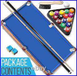 Serenelife 4.5Ft Folding Pool Table, 54In Portable Foldable Billiards Game Table