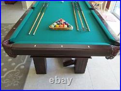Slate Pool table green felt includes rack, balls, Cover, stick holders