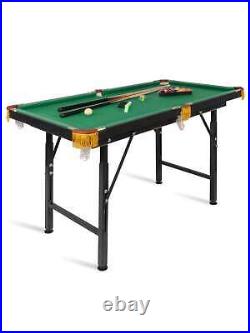 Small Folding Pool Table Set Height Adjustable Billiard Desk Game Green