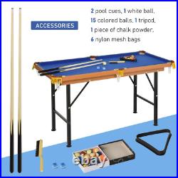 Soozier 55 In. Portable Folding Billiards Table Game Pool Table for Kids Adults