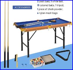 Soozier 55 Portable Folding Billiards Table Game Pool Table for Whole Family Nu