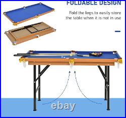 Soozier 55 Portable Folding Billiards Table Game Pool Table for Whole Family Nu