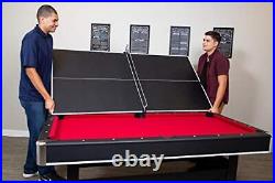 Spartan 6-ft Pool Table with Table Tennis Top Black with Red Felt