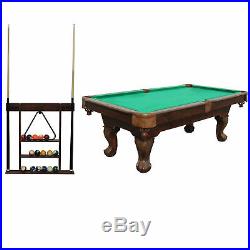 Sportcraft 7.5' Ball and Claw Billiard Pool Table with Cue Rack and Accessories