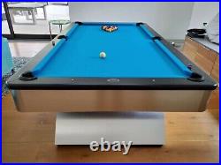 Stunning contemporary Olhausen Waterfall pool table in brushed aluminum