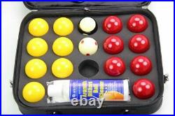 Super Aramith Pro Cup 2 inch UK Red and Yellow Set in Carry Case Free Delivery