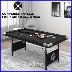 Trueshot Portable 6 Ft Folding Pool Table Billiards With Accessories Included Game