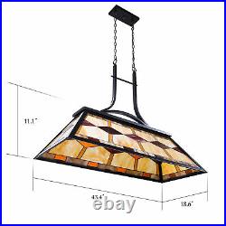 UL Listed Tiffany Style 3-Light Pool Table Hanging Fixture Steel Construction